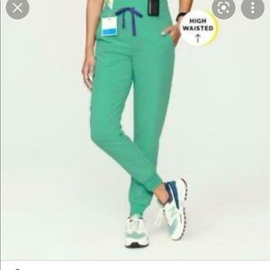 WOMENS FIGS XS SURGICAL GREEN HIGH WAISTED JOGGERS